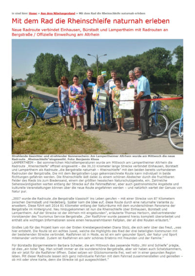 Einweihung einer von VAR+ geplanten touristischen Radroute Einweihung einer von VAR+ geplanten touristischen Radroute